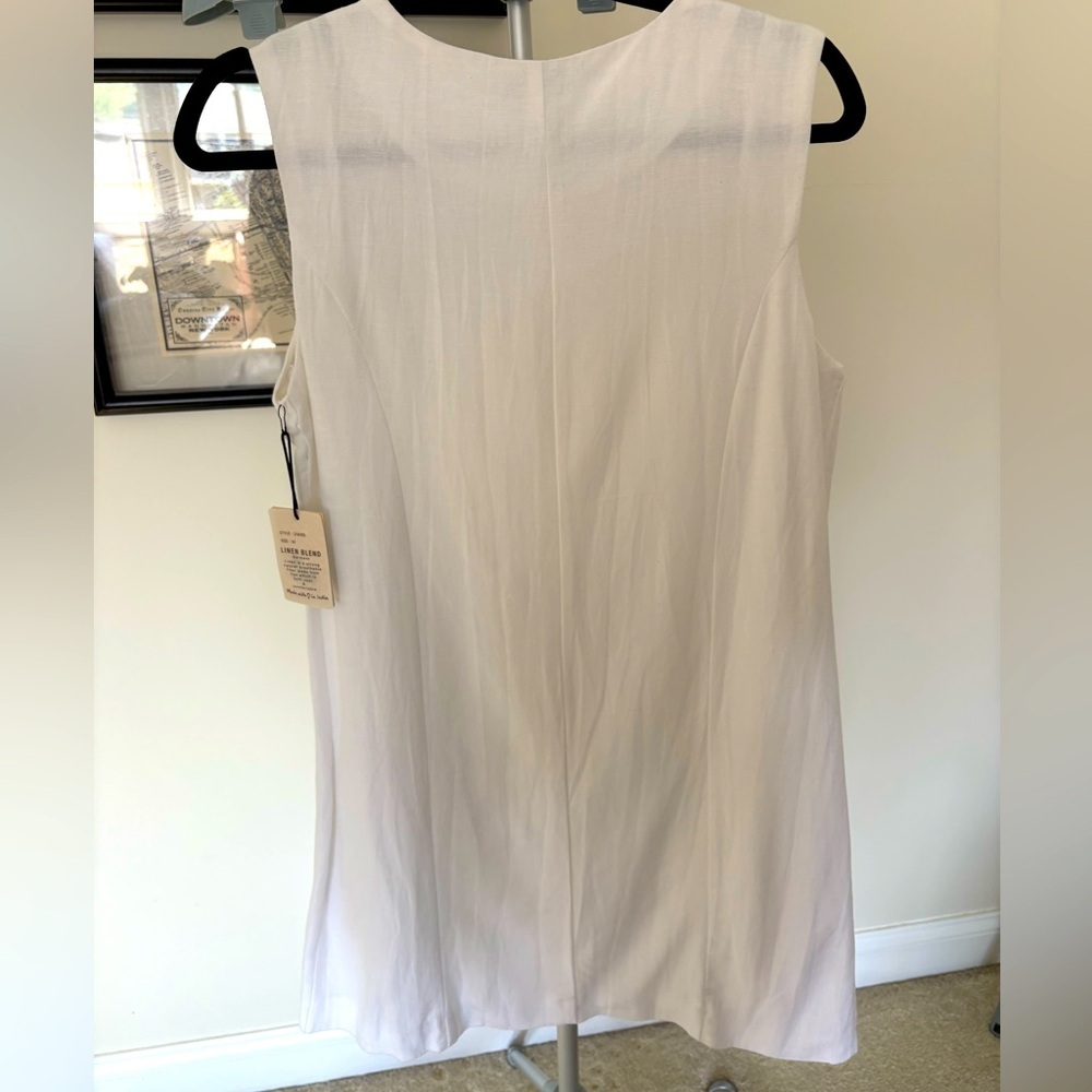 Sincerely Jules White Sleeveless Linen-Blend Midi Dress  – Size M – NWT - Picture 3 of 5